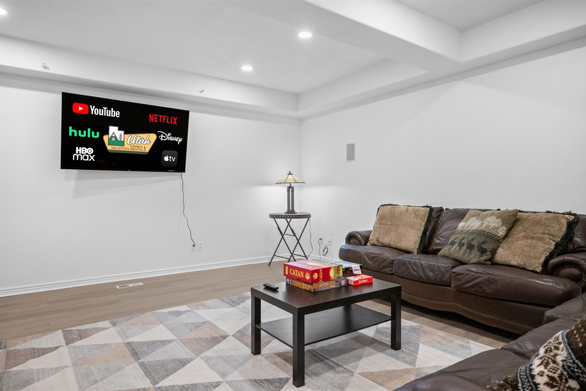 Relax and enjoy time with your family and friends.  Watch a moving on the large screen smart TV.