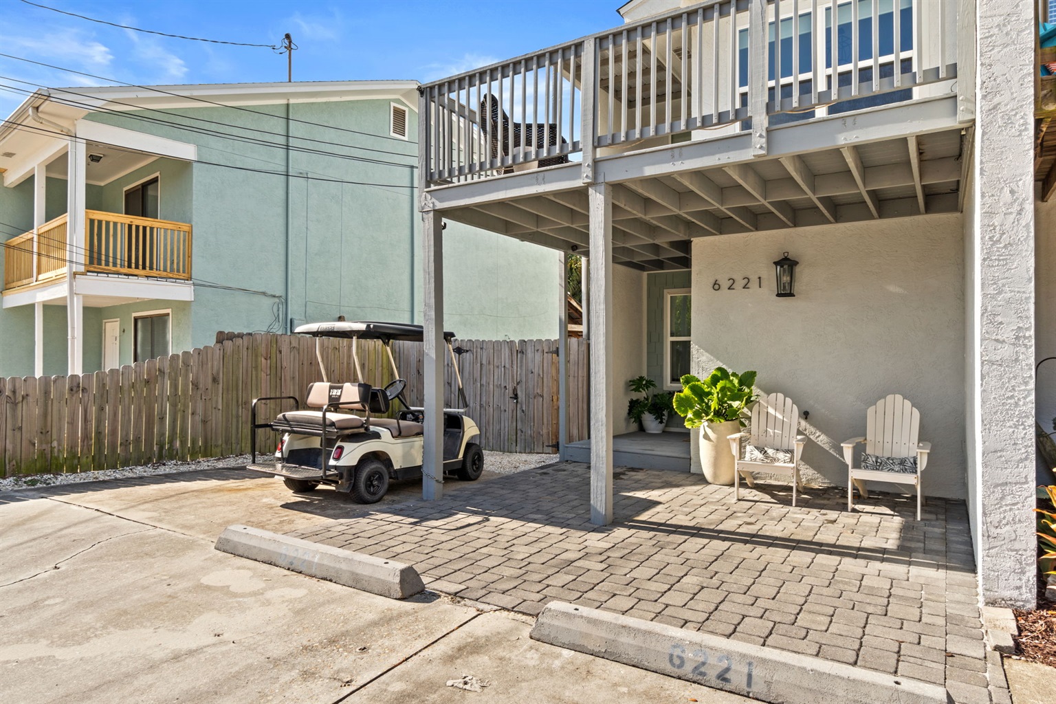 Front of Unit with Golf Cart