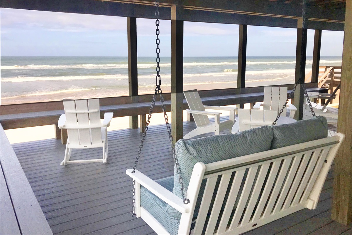 Enjoy the shade of the lower deck when you want to get out of the sun