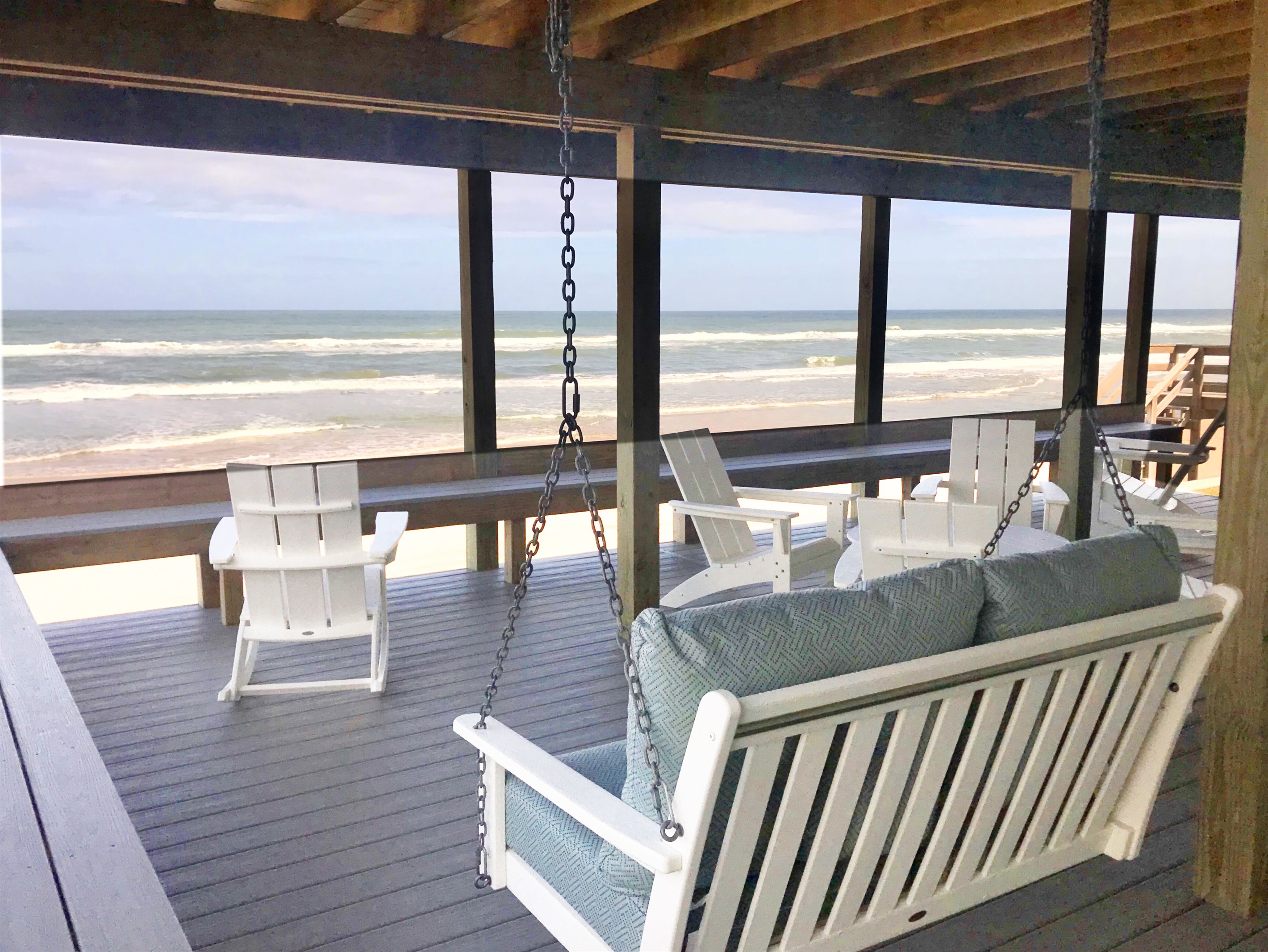 Enjoy the shade of the lower deck when you want to get out of the sun