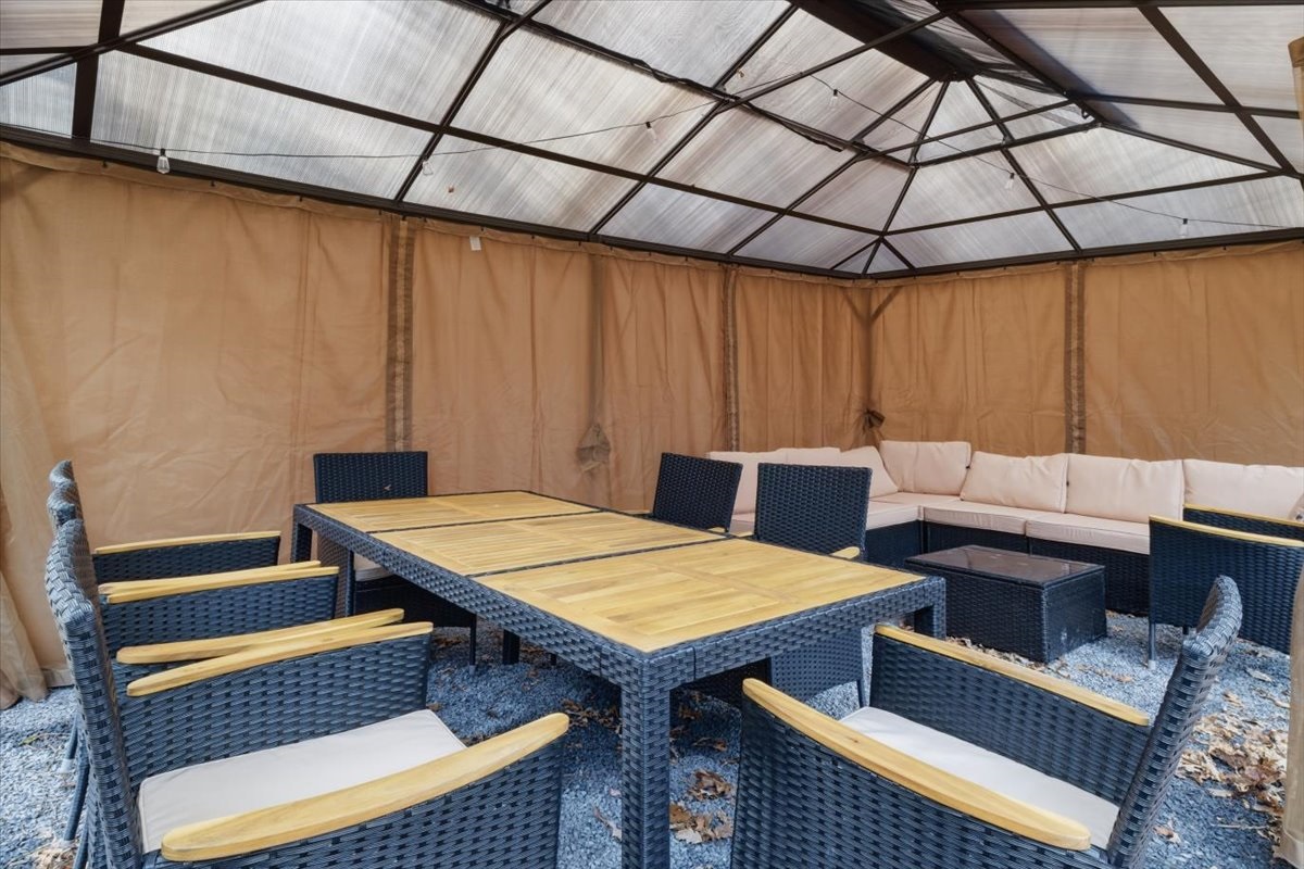 Covered dining and seating for outdoor relaxation