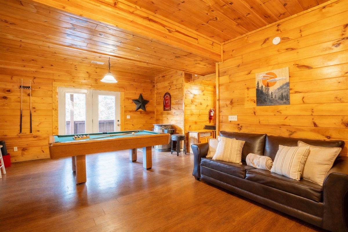 Moving back inside, everyone can be part of the fun in the lower level entertainment area.