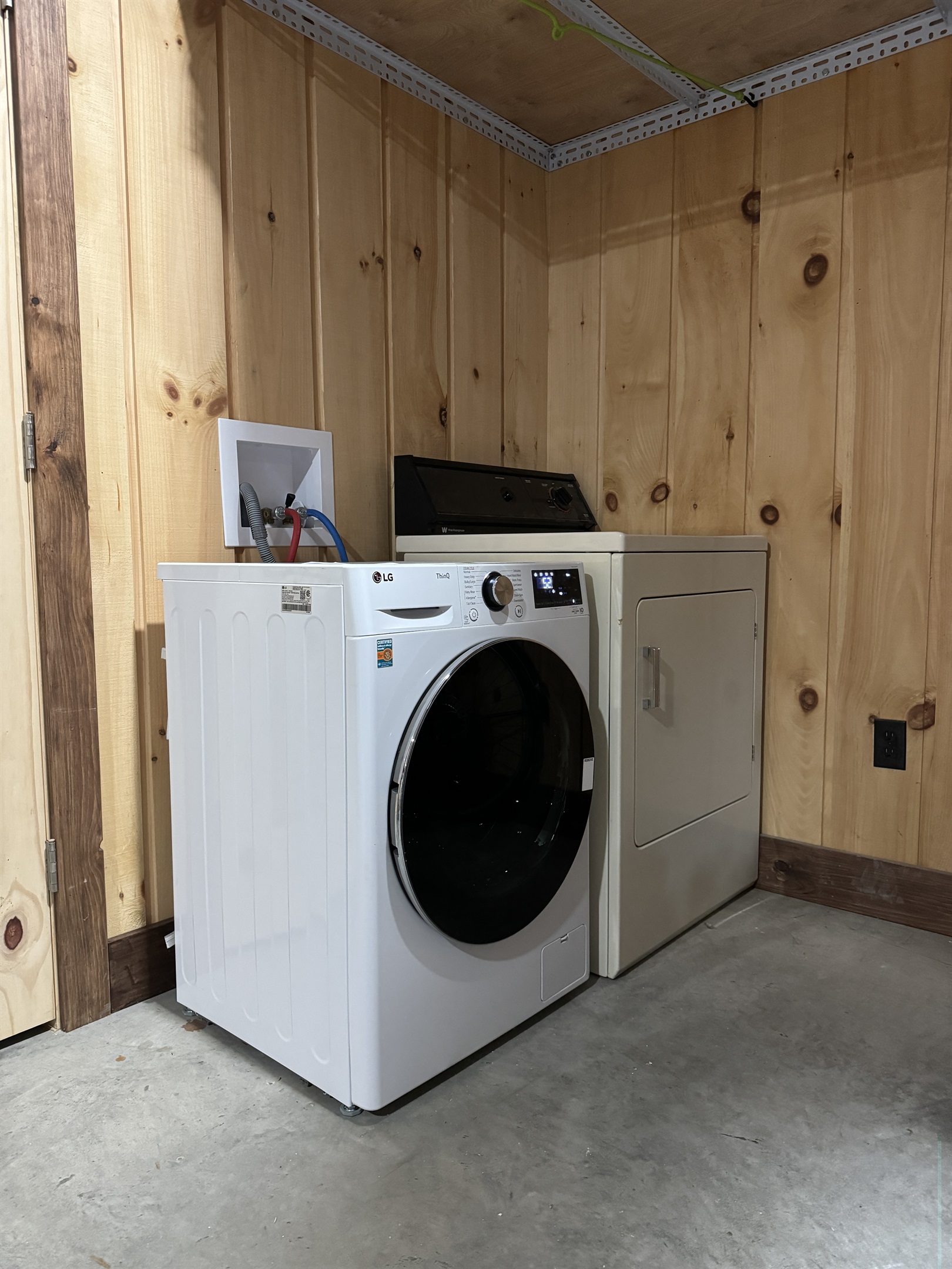 Lower level laundry area.