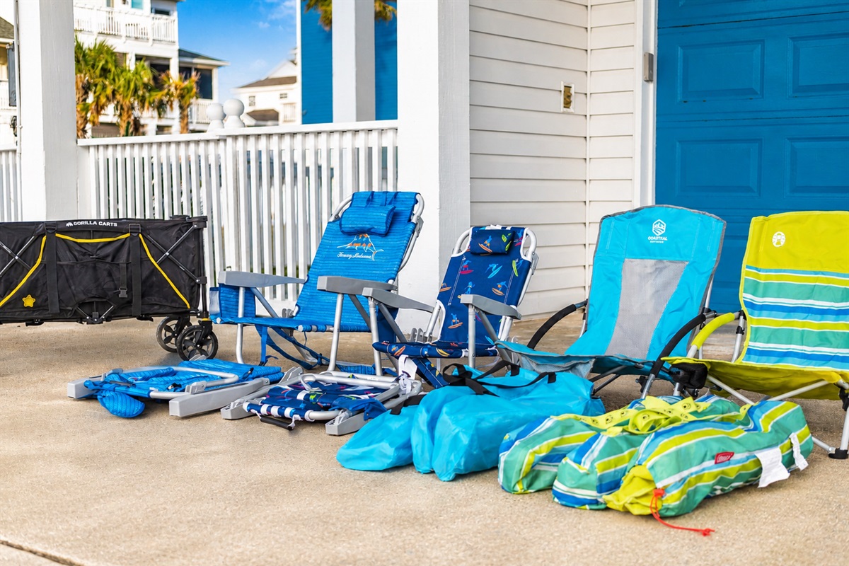 Endless entertainment opportunities with a full supply of beach chairs, toys, and fun activities.