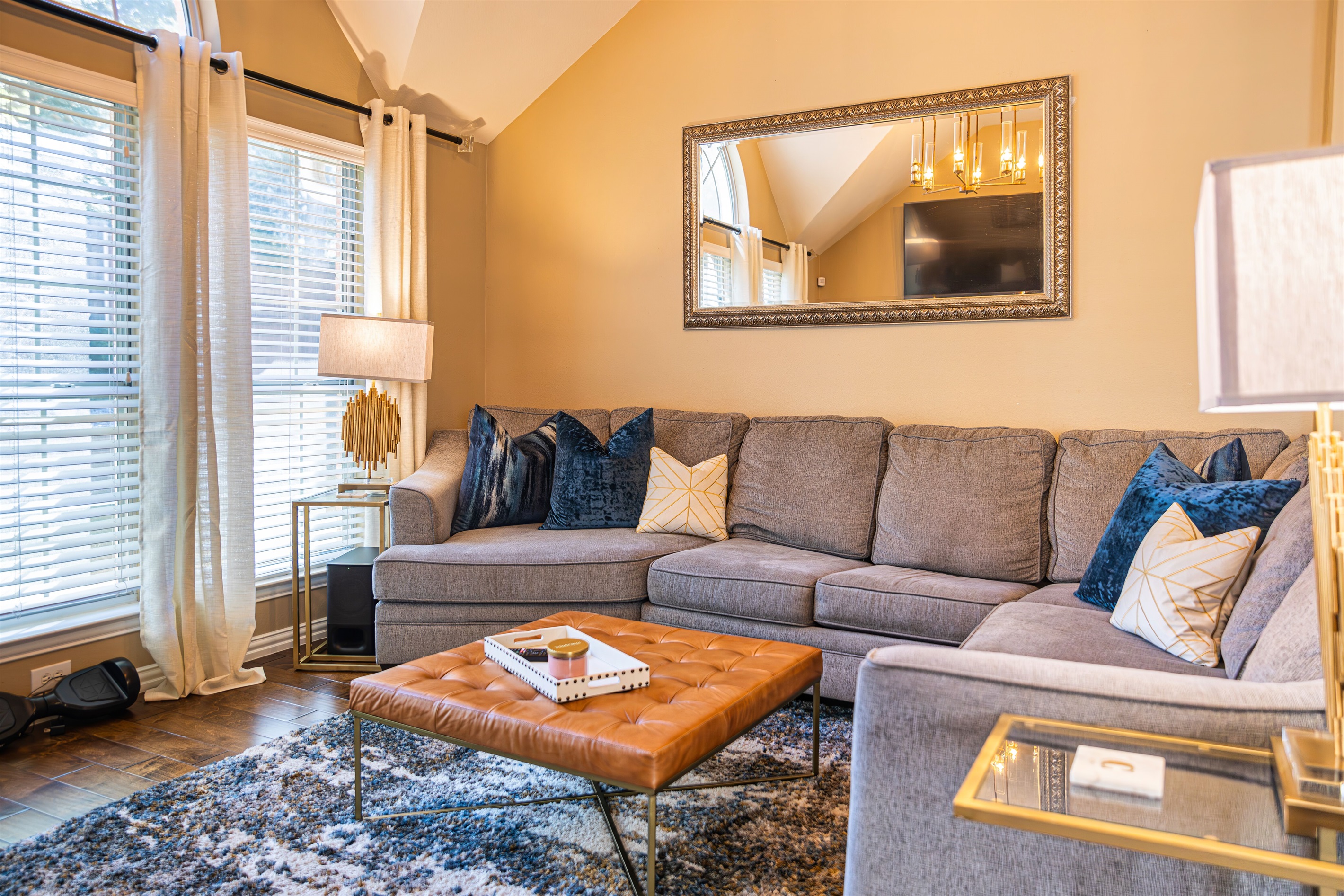 Kick Your Feet Up and Watch the 85 Inch Sony TV and Sound Bar