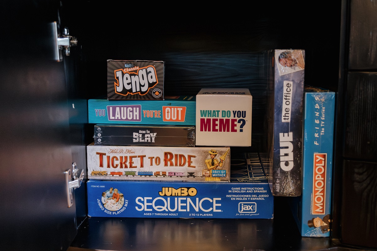 Board game heaven at Poppywood Pines! From Ticket to Ride to Jenga, this Show Low vacation rental offers entertainment for all ages. Perfect for family game nights after exploring White Mountains hiking, fishing, and outdoor adventures in Arizona.