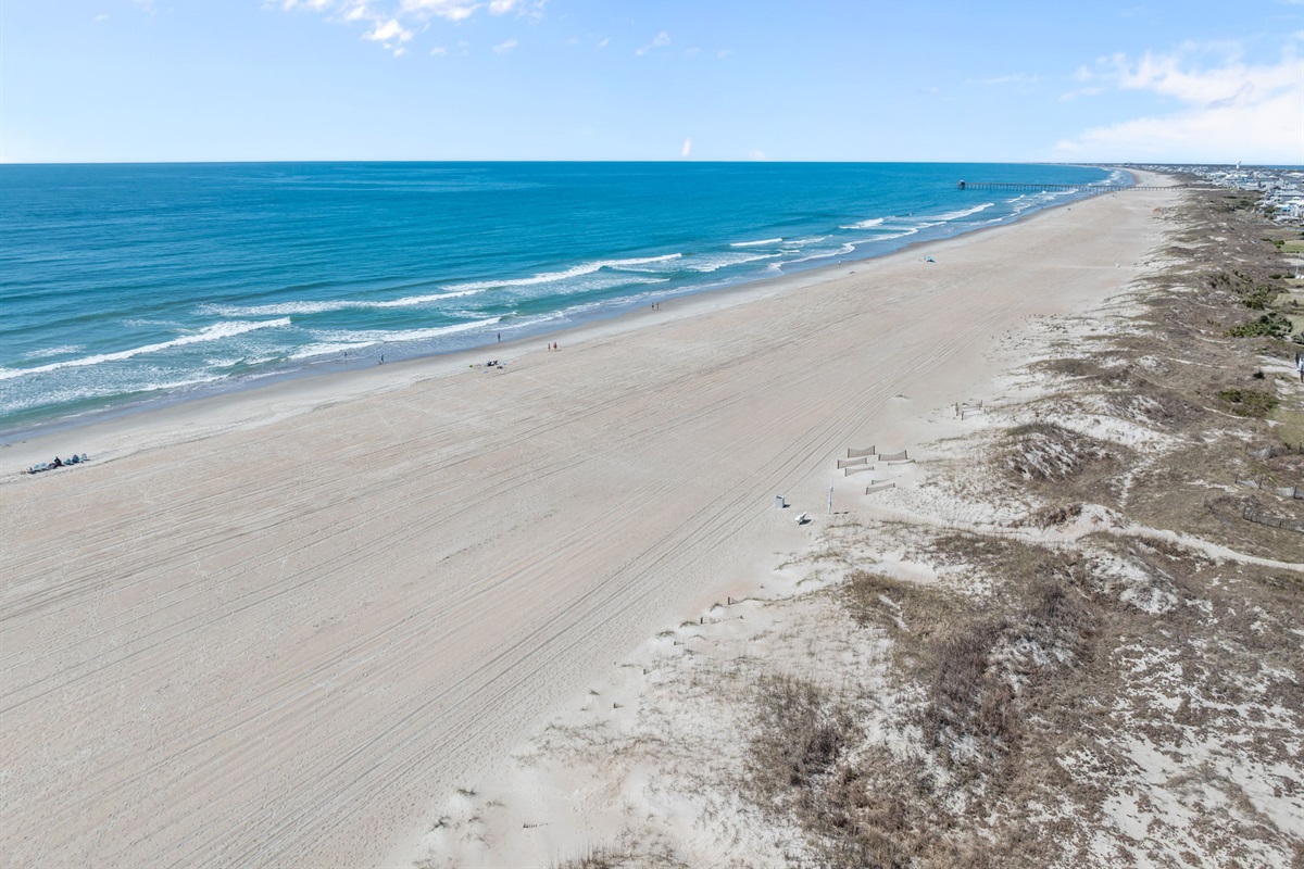 Beautiful wide beach with plenty of space to relax, walk, and enjoy the ocean