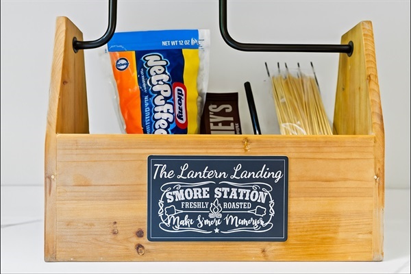 A s&rsquo;mores station adds a touch of fun, making it easy to enjoy sweet treats around the fire pit.