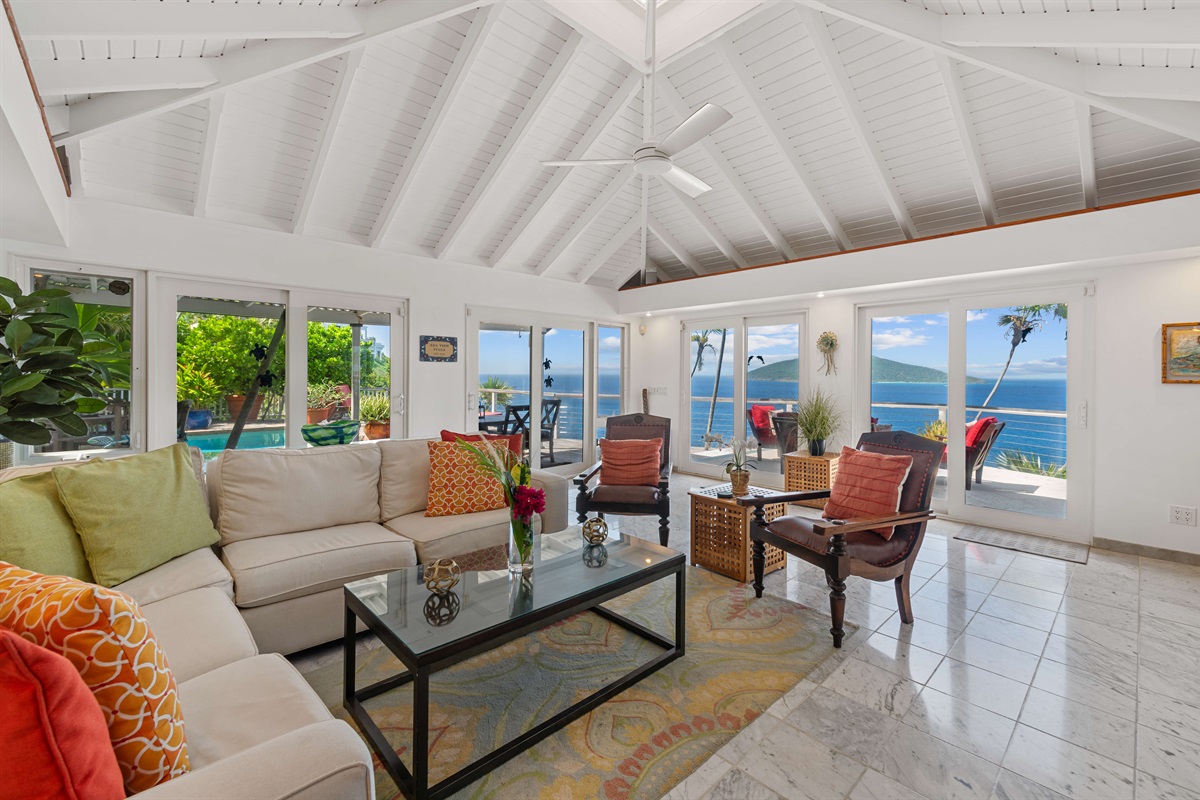 Enjoy movie night inside the Air Conditioned living room when you get tired of looking at the stars.