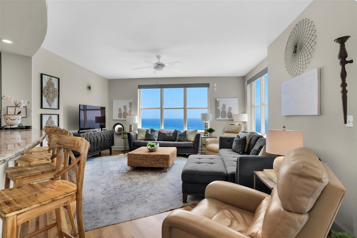Gulf-Front Living Room
