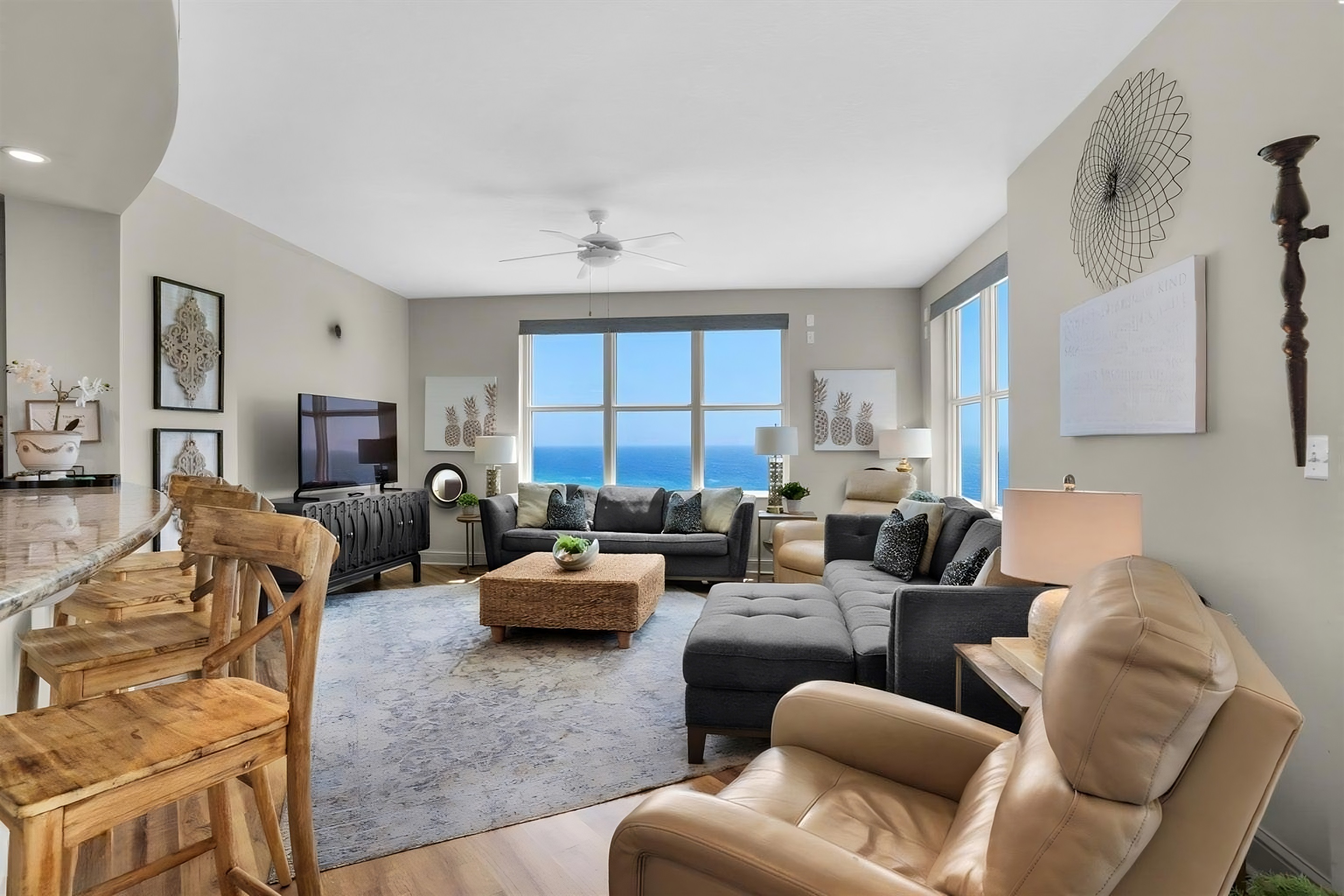 Gulf-Front Living Room