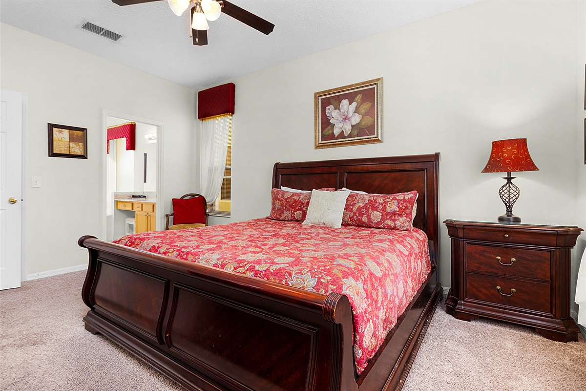 Walk in closet and master bath complete the suite.