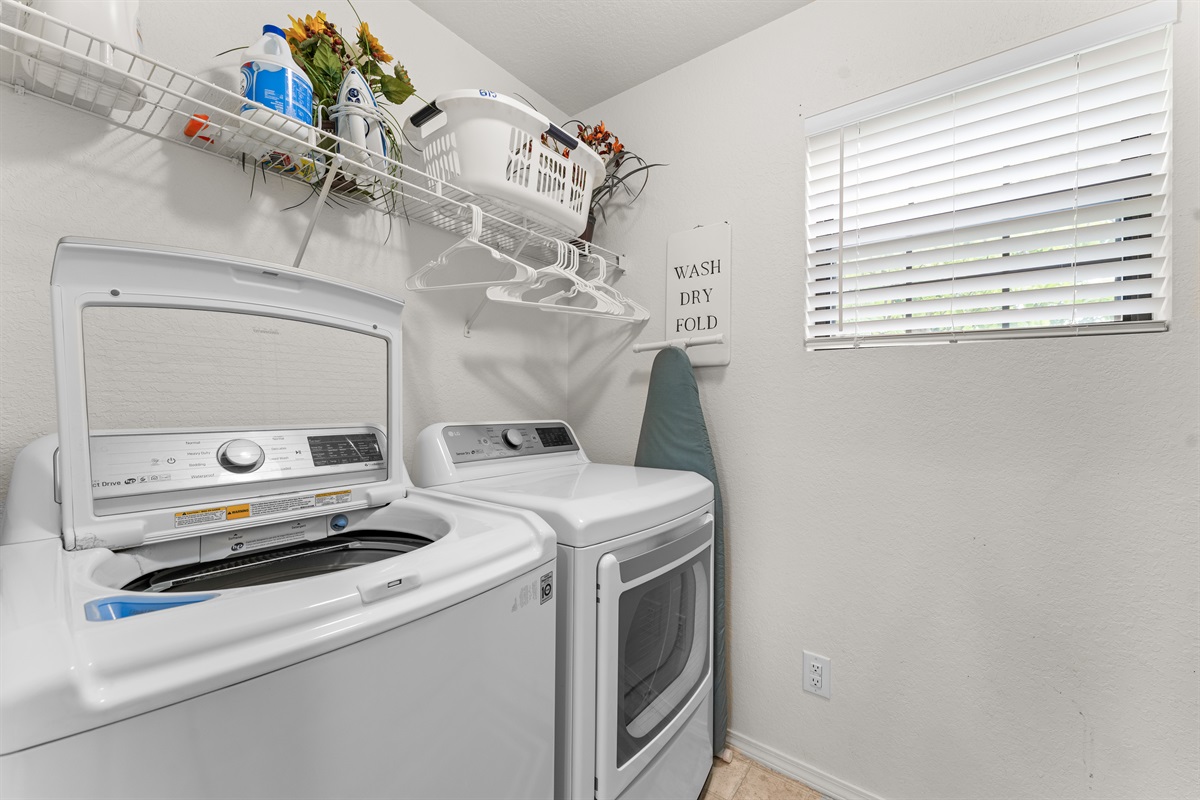 In-unit washer and dryer help make longer stays, golf trips, and family travel much easier.