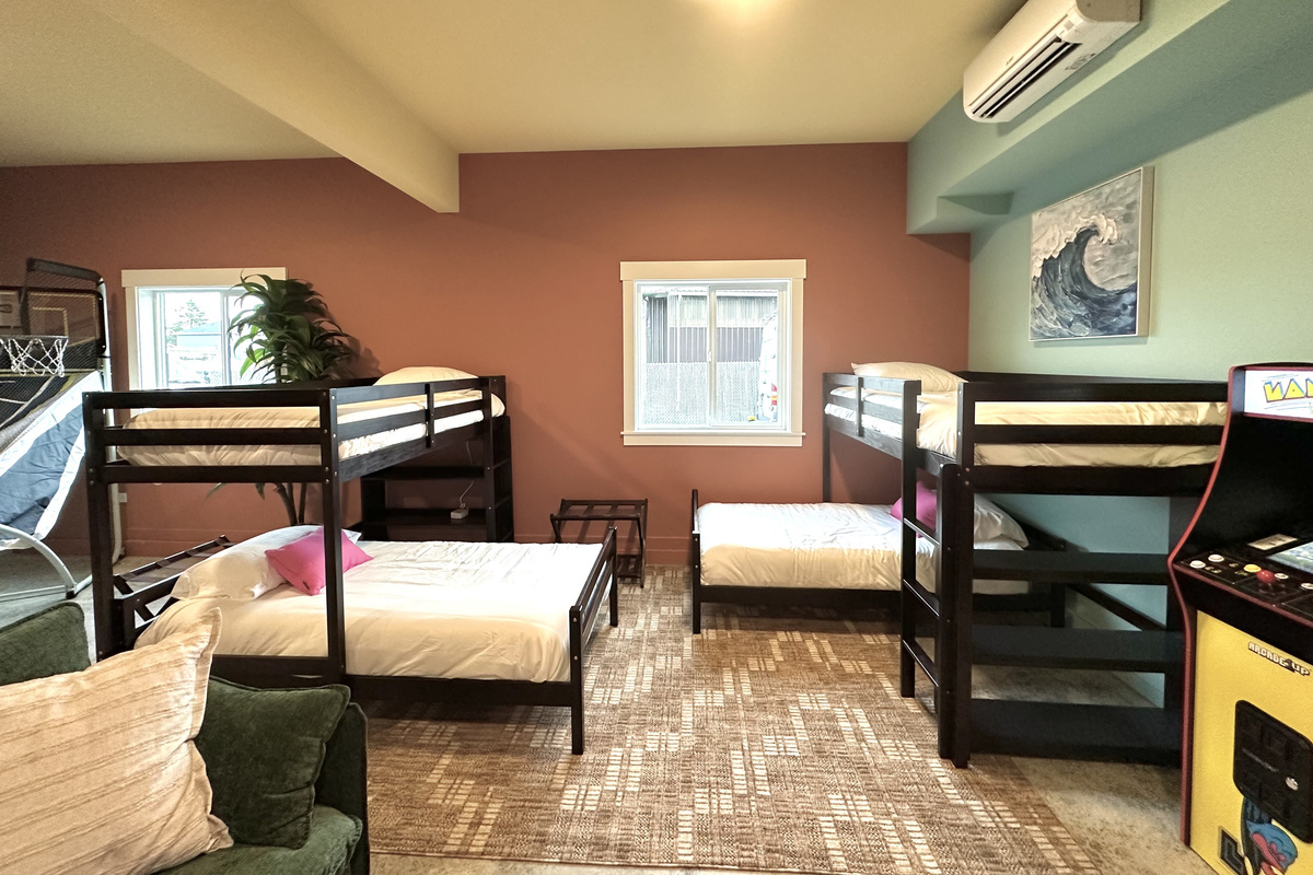 Tuck into one of the 4 bunks right next to the games — close enough to hear the fun, far enough to actually fall asleep.
