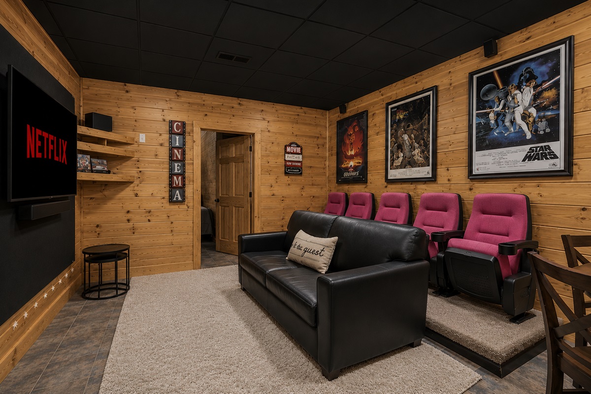 Enjoy your favorite movie in the theater room
