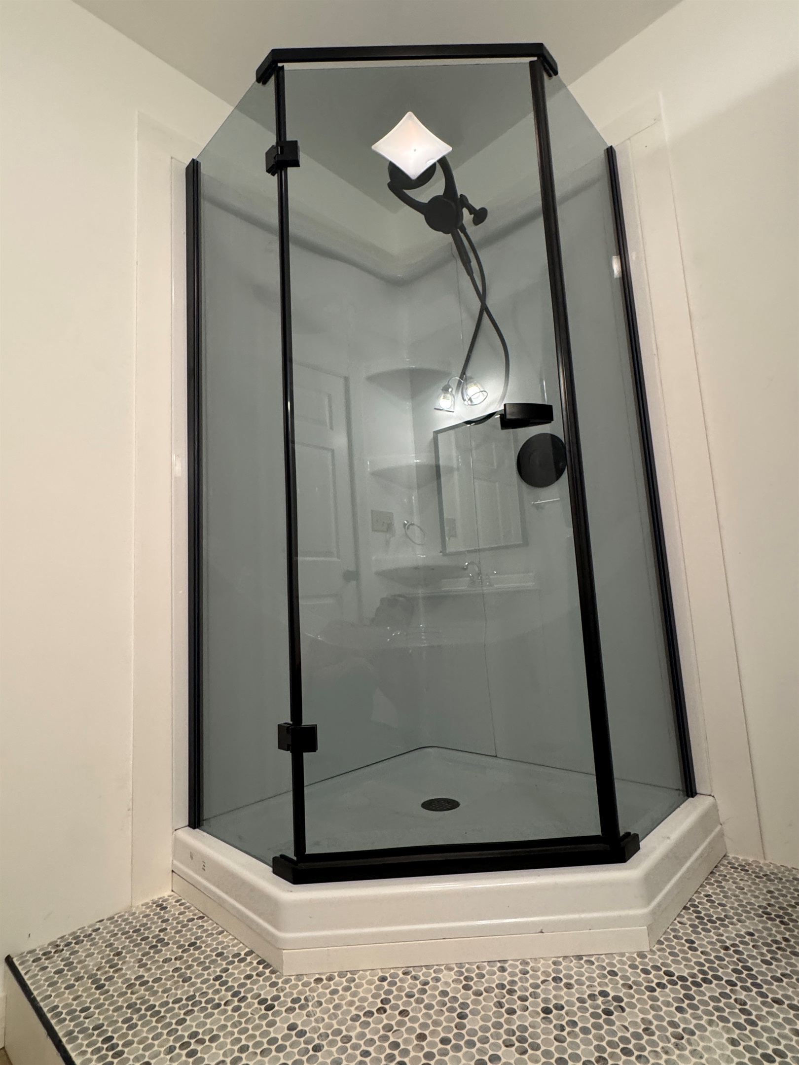 Lower level bath with shower and laundry