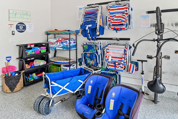 Take advantage of our beach gear and pack light! We provide coolers, beach towels, chairs, a beach wagon, and various accessories to ensure you have everything you need for a fun and effortless day in the sand. We also include child seats for the golf cart