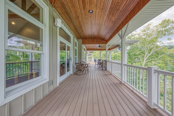 Upper Deck With Sitting & Dining Areas.  Spectacular Views