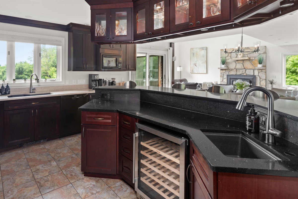 Upper level fully stocked kitchen