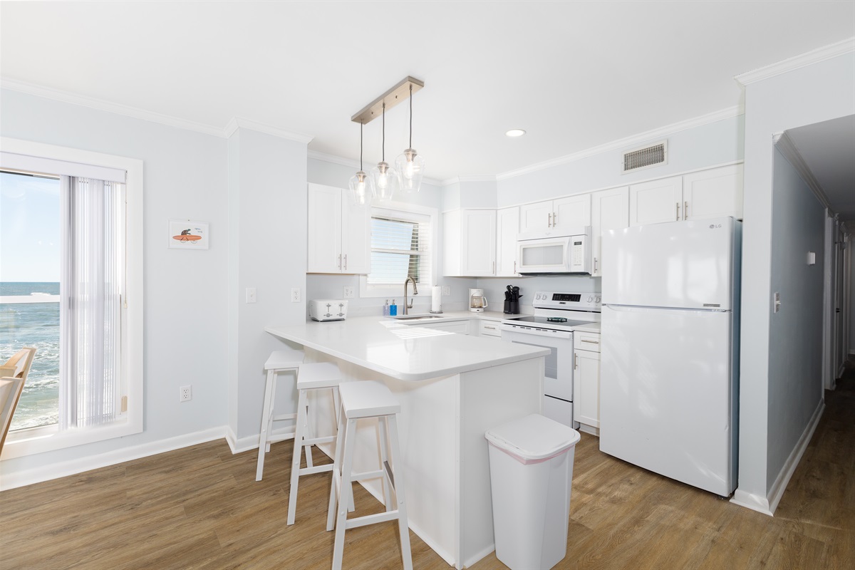 Bar-top with seating for 3