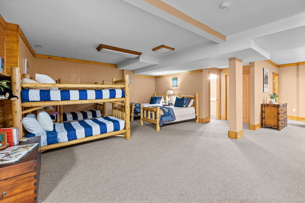 Lower level of the cabin and sleeping areas