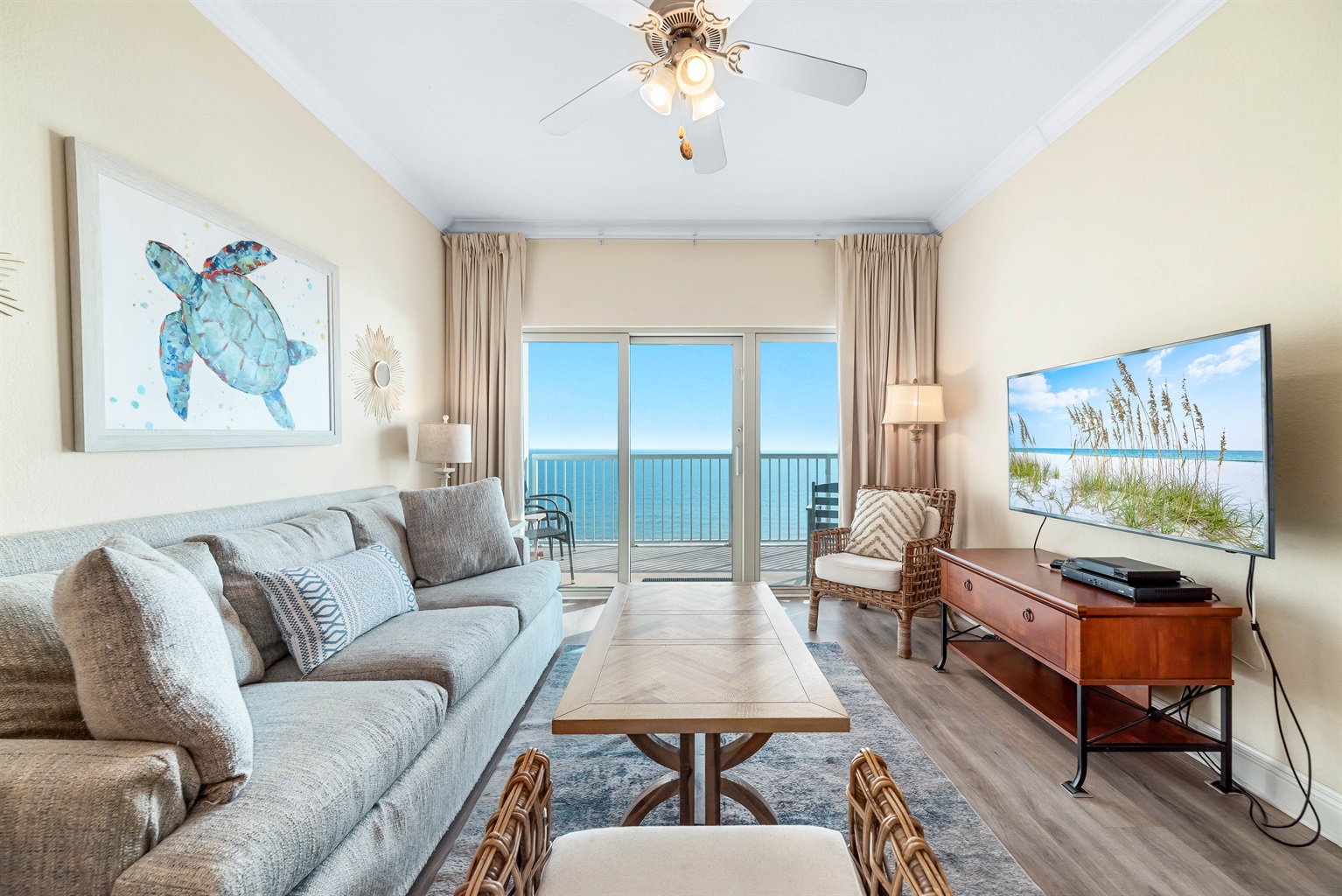 Seamless transition from living space to expansive ocean views, creating a tranquil and inviting atmosphere.
