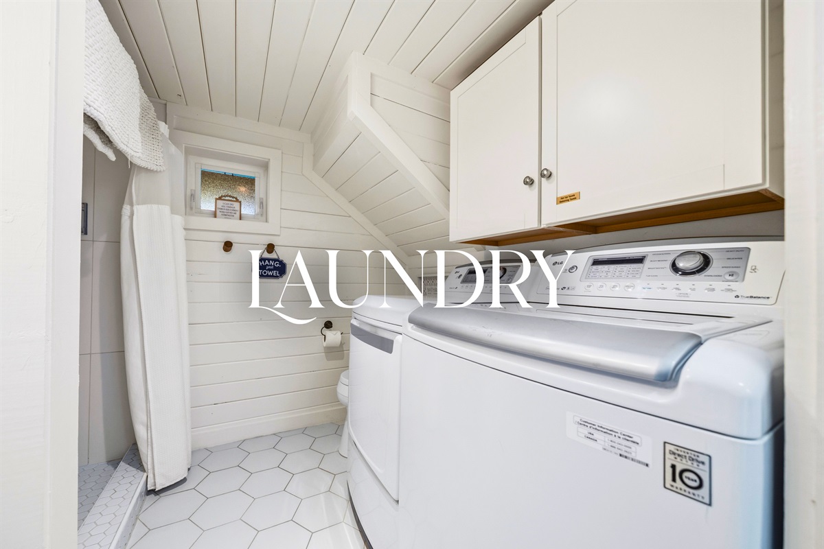 Take advantage of this convenient laundry space where having a washer and dryer on hand makes longer stays that much easier.