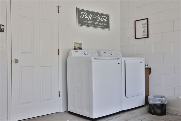Washer and Dryer located in garage