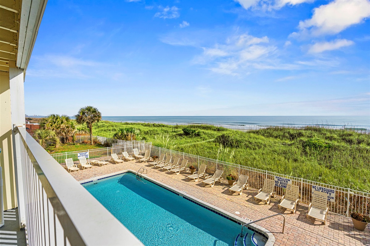 Balcony View pool and beach