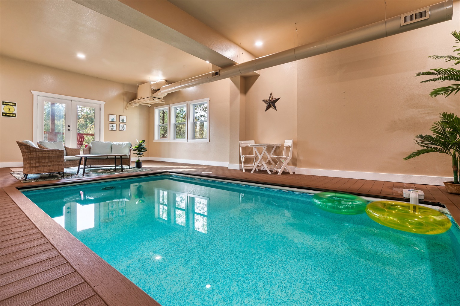 Swim and unwind year round in the private indoor heated pool, a favorite for both kids and adults.