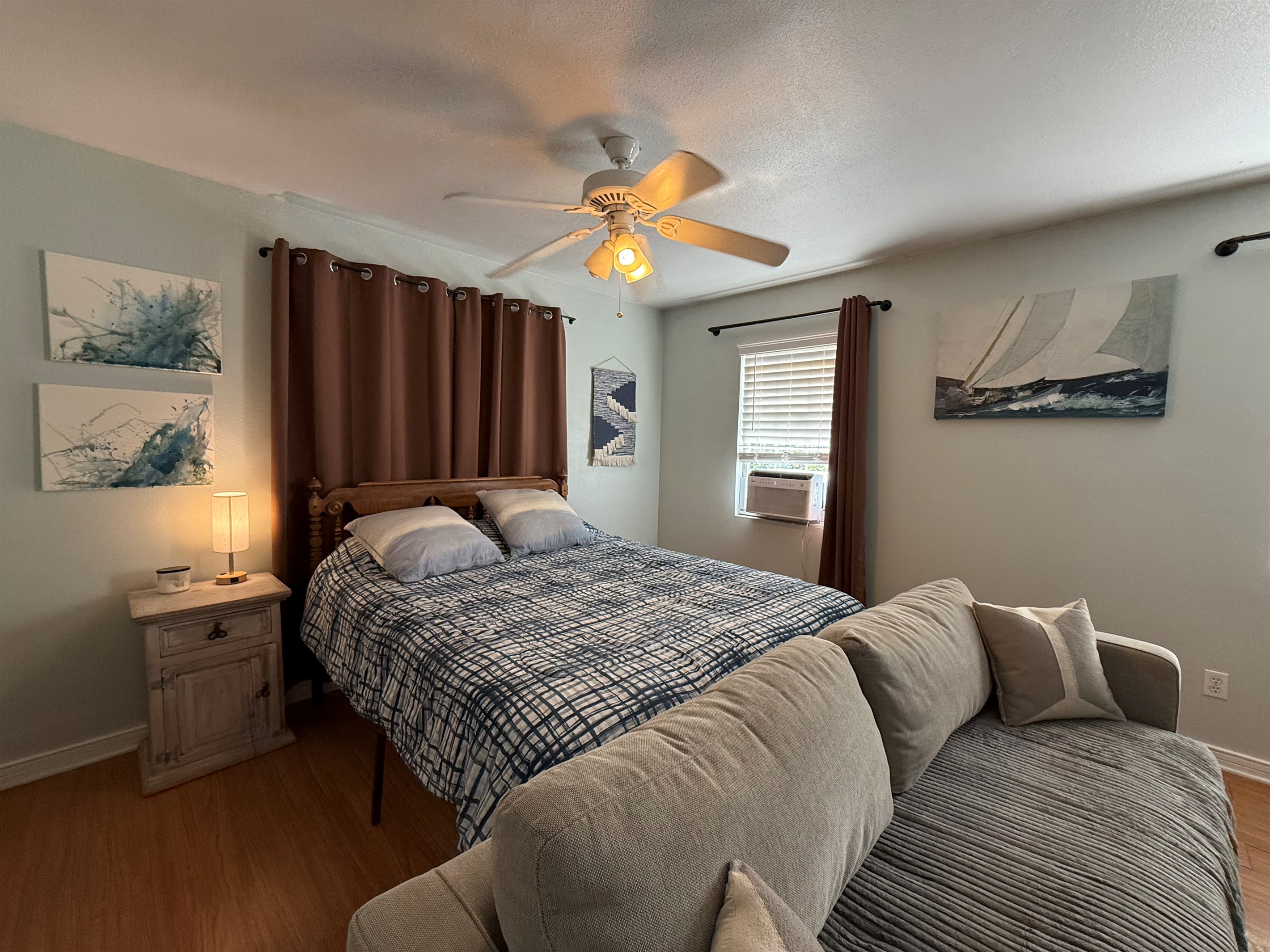 Cozy bed with fresh linens for restful nights.