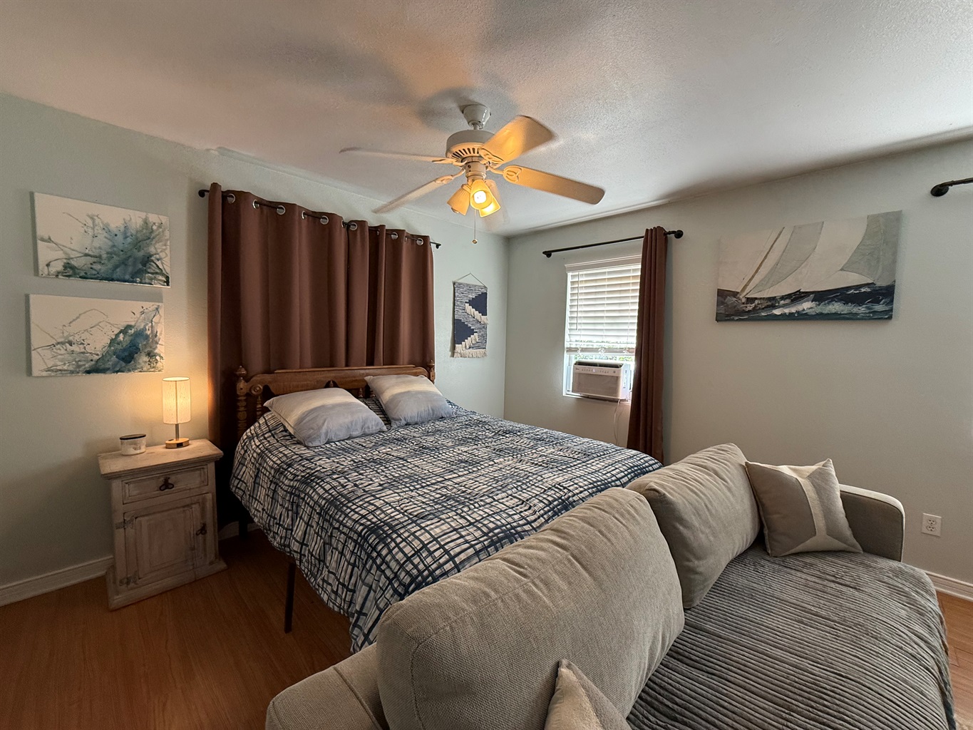Cozy bed with fresh linens for restful nights.