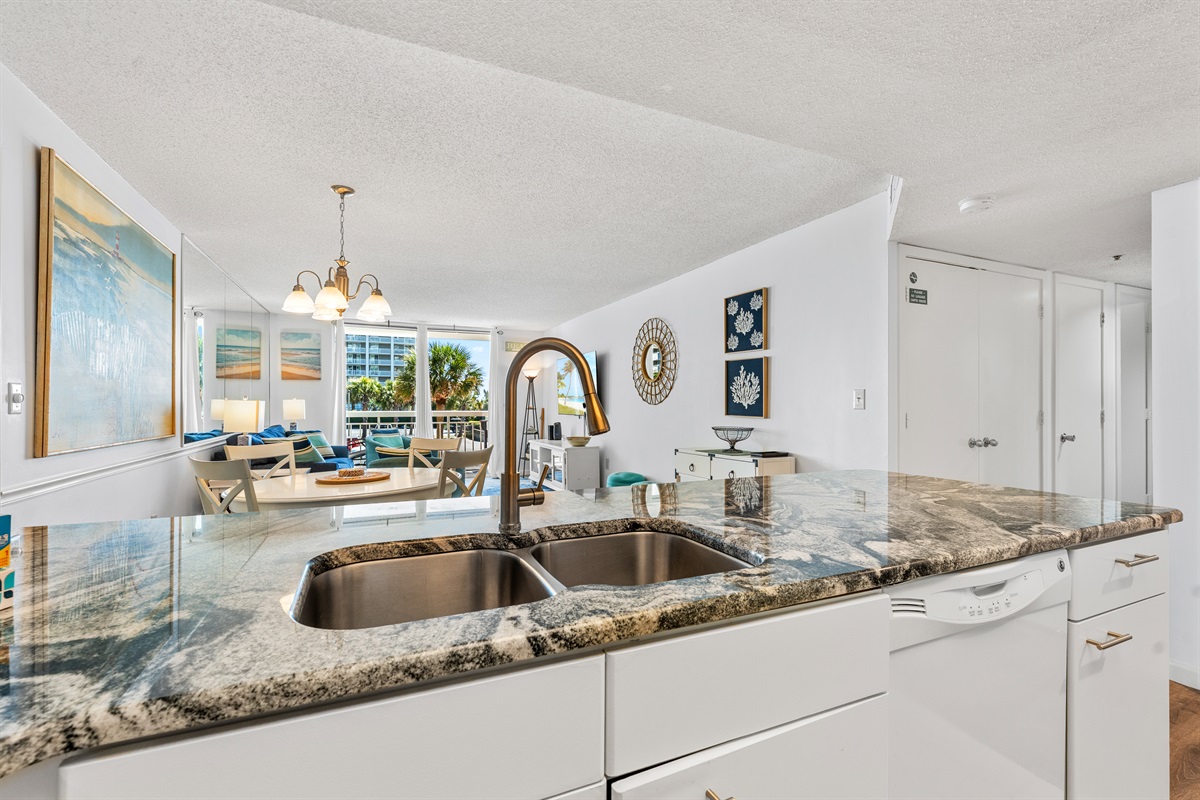 Well stocked Kitchen, all the comforts of home except at the BEACH!