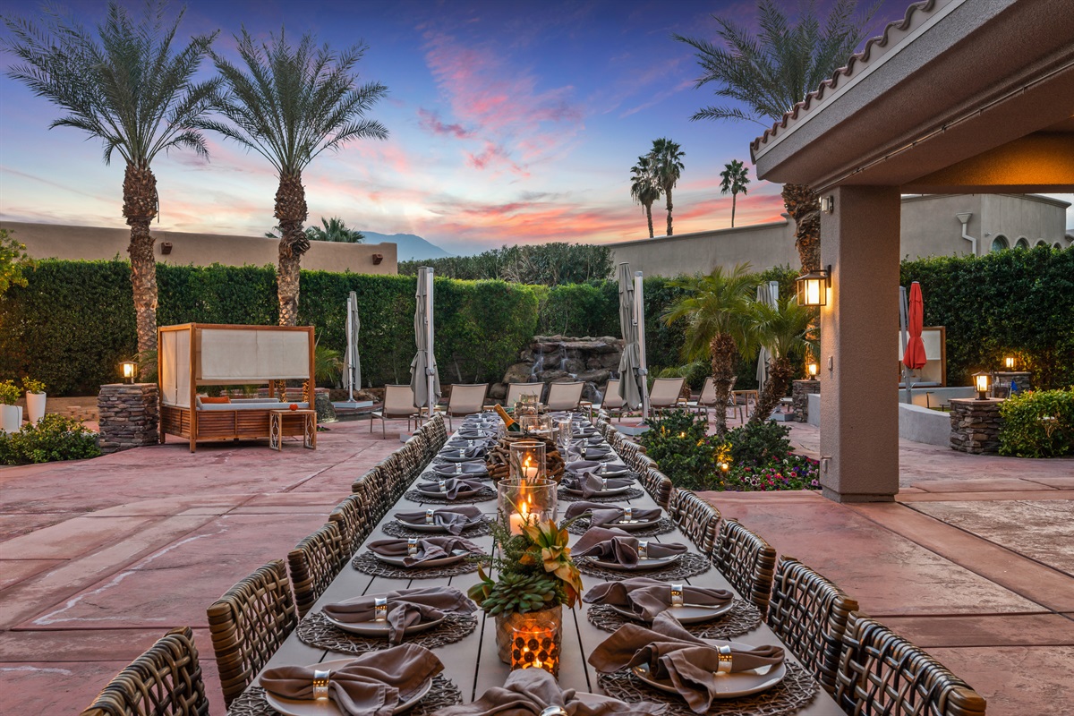 Outdoor dining for 22