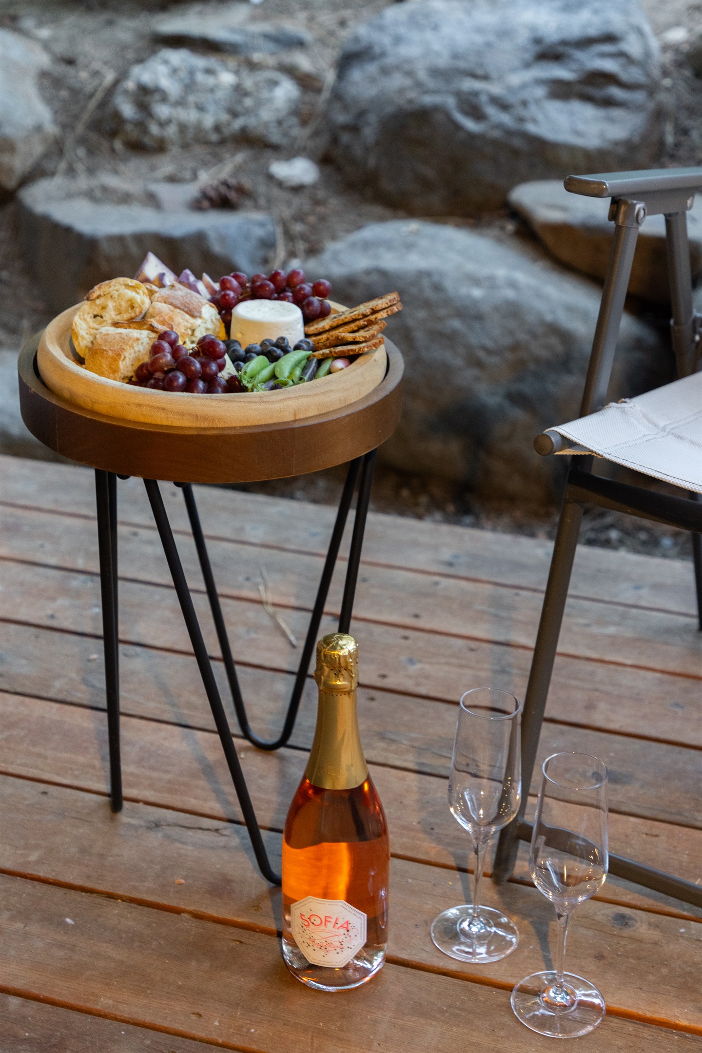 Relax on the private lower deck just outside the primary bedroom.