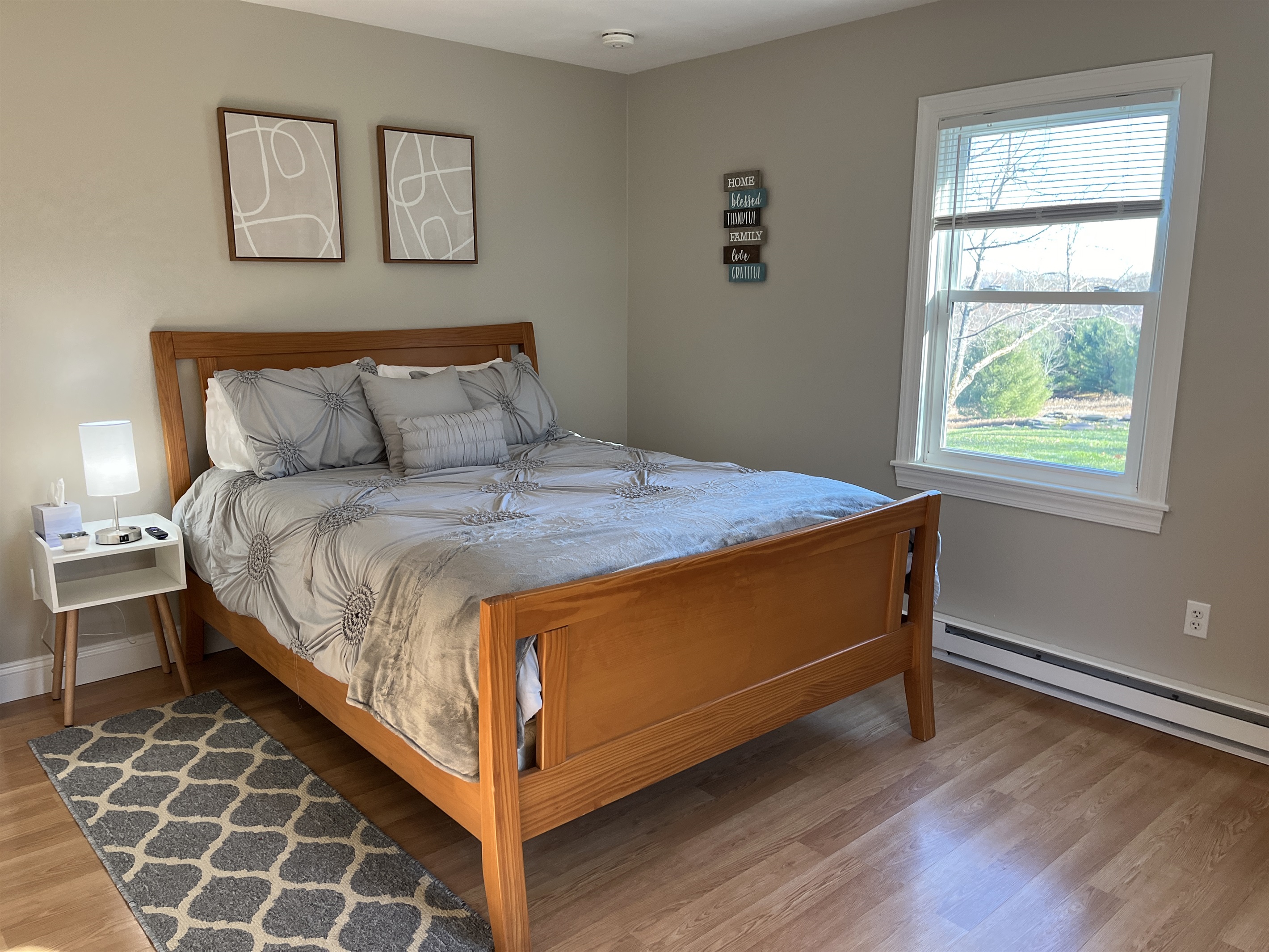 Hilltop Hideaway 1st floor Queen bedroom #2 with TV and AC.