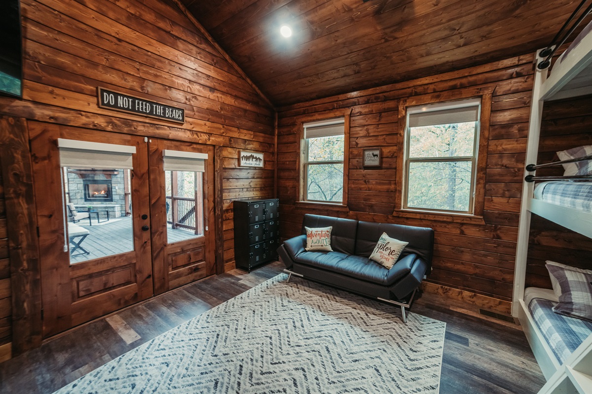 French doors to back deck