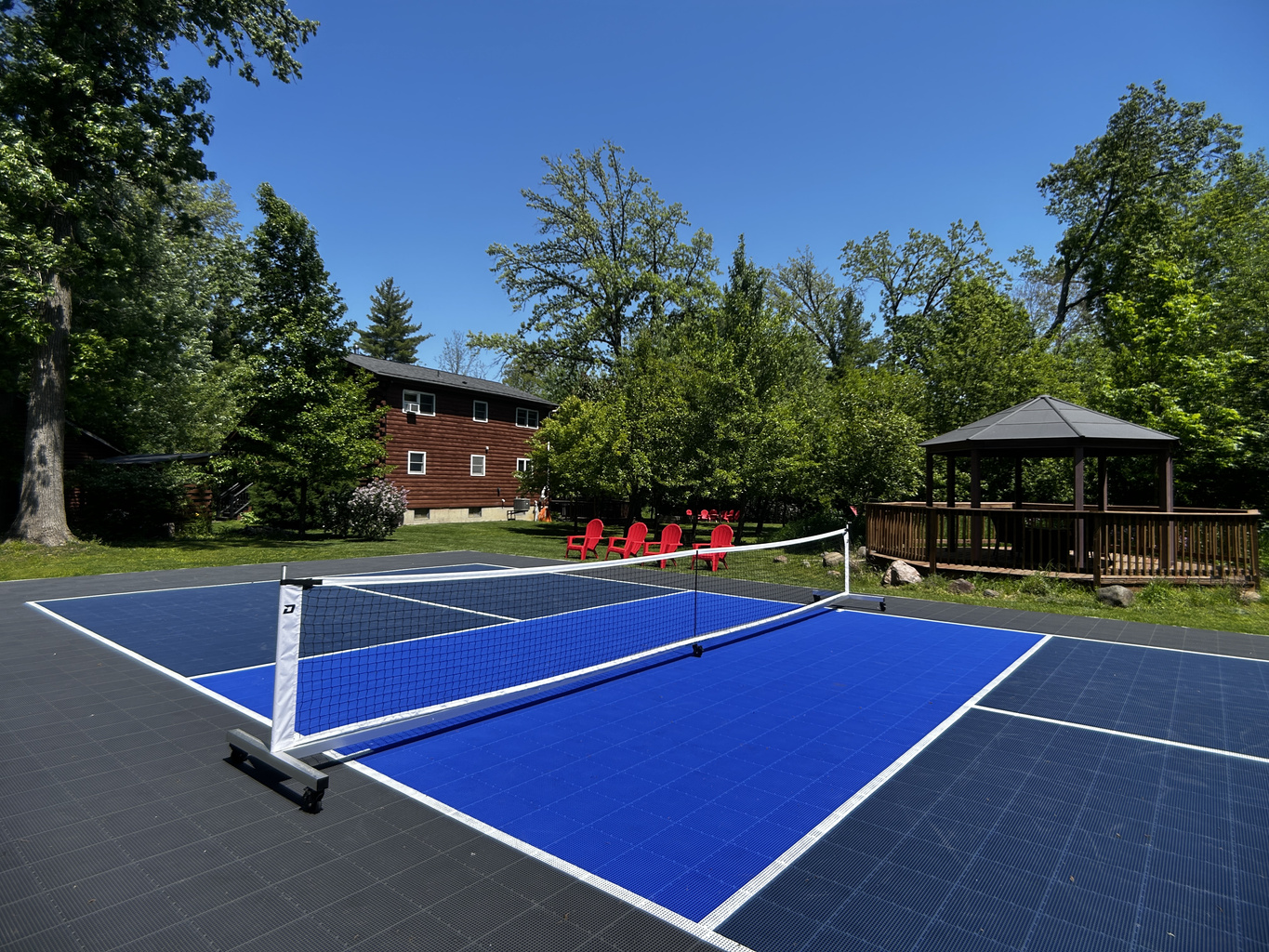 Regulation size pickleball court with Sport Court surface on site!