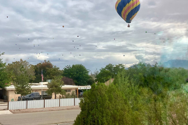 The balloon fiesta runs in October but you can see them almost every day on cool weather mornings. 