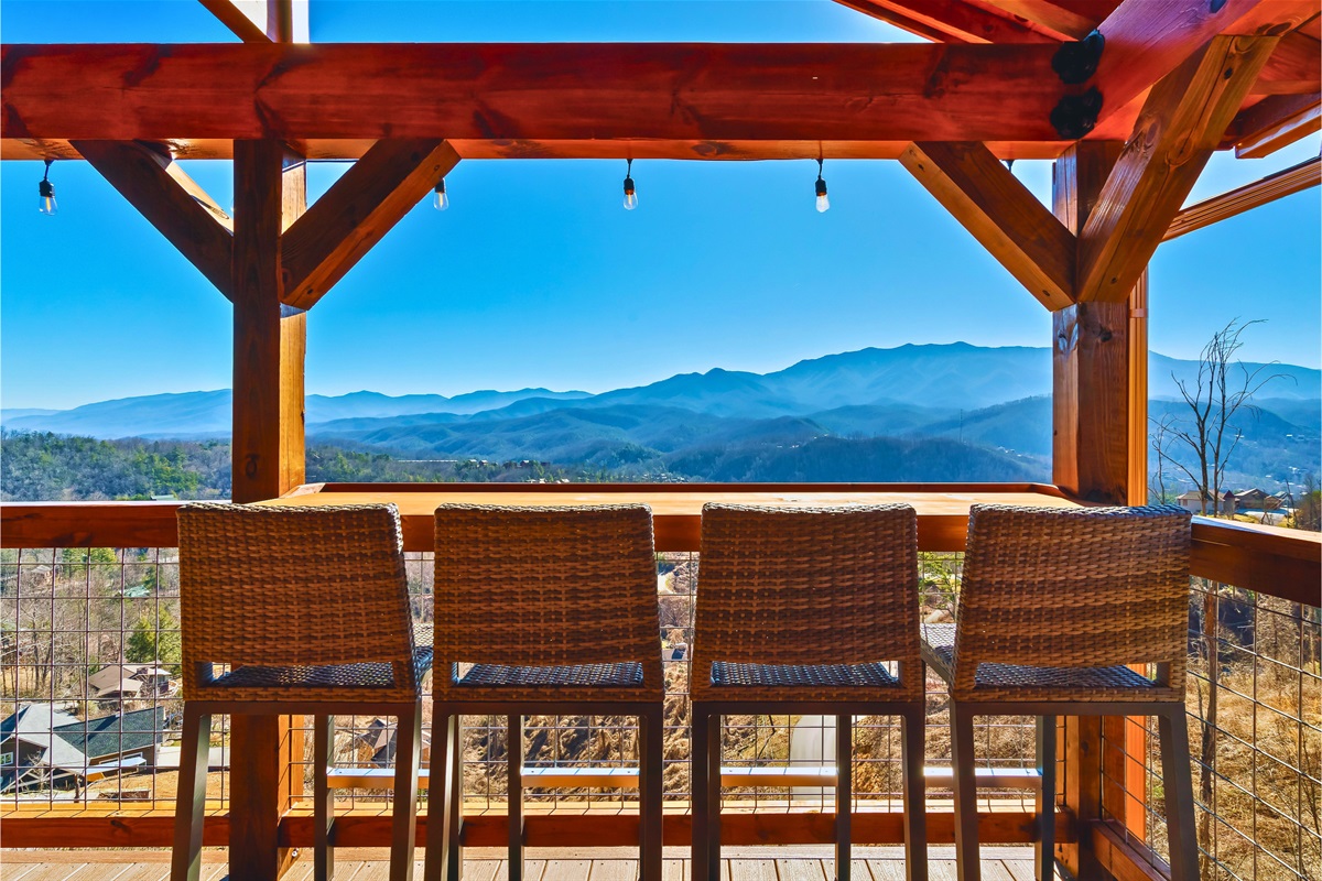 VIEWS from the outdoor bar on the second floor deck