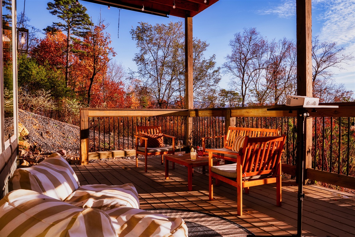 Balcony seating with open views. Ideal for coffee, reading, or sunsets.