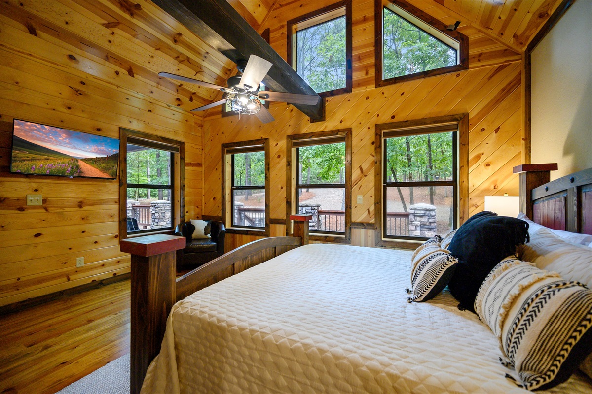 Bedroom 3: King bed with private bath. Downstairs off main living.