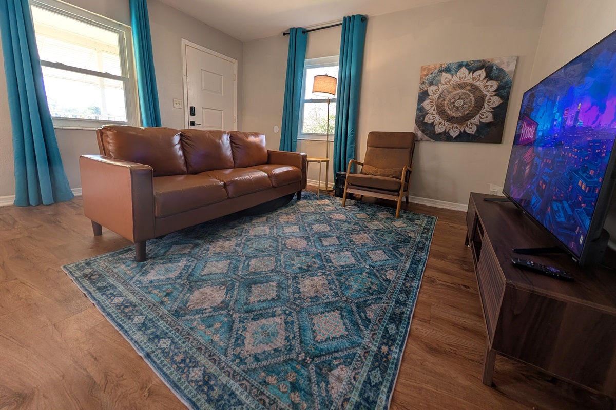 Living room with smart TV