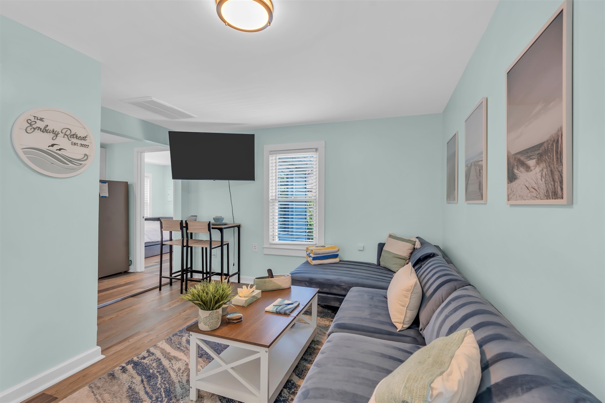 Escape to our serene beach apartment near Asbury Park. Unwind in modern comfort with coastal vibes. Perfect for couples and families seeking a tranquil Jersey Shore retreat. The Embury Retreat welcomes you home.