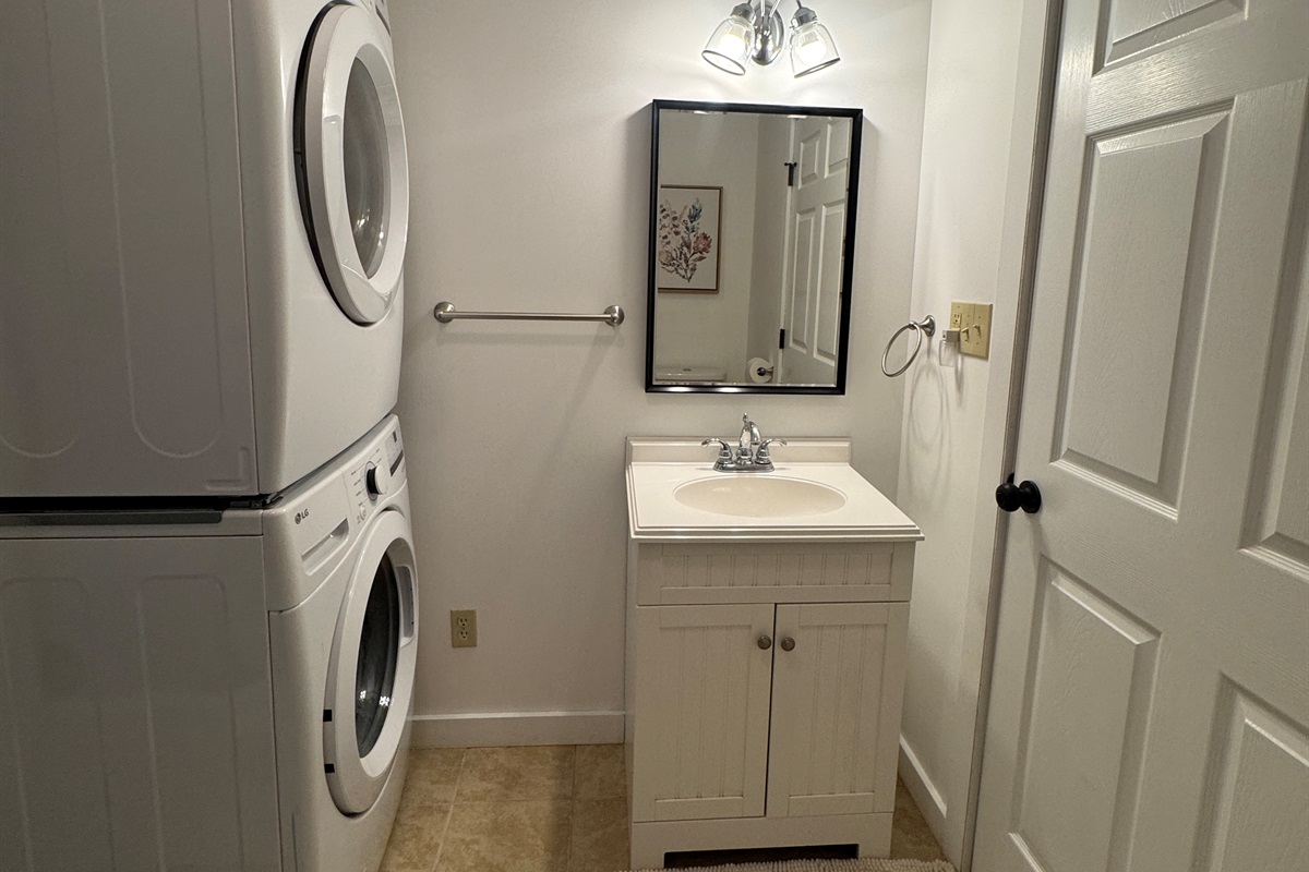 Lower level bath with shower and laundry