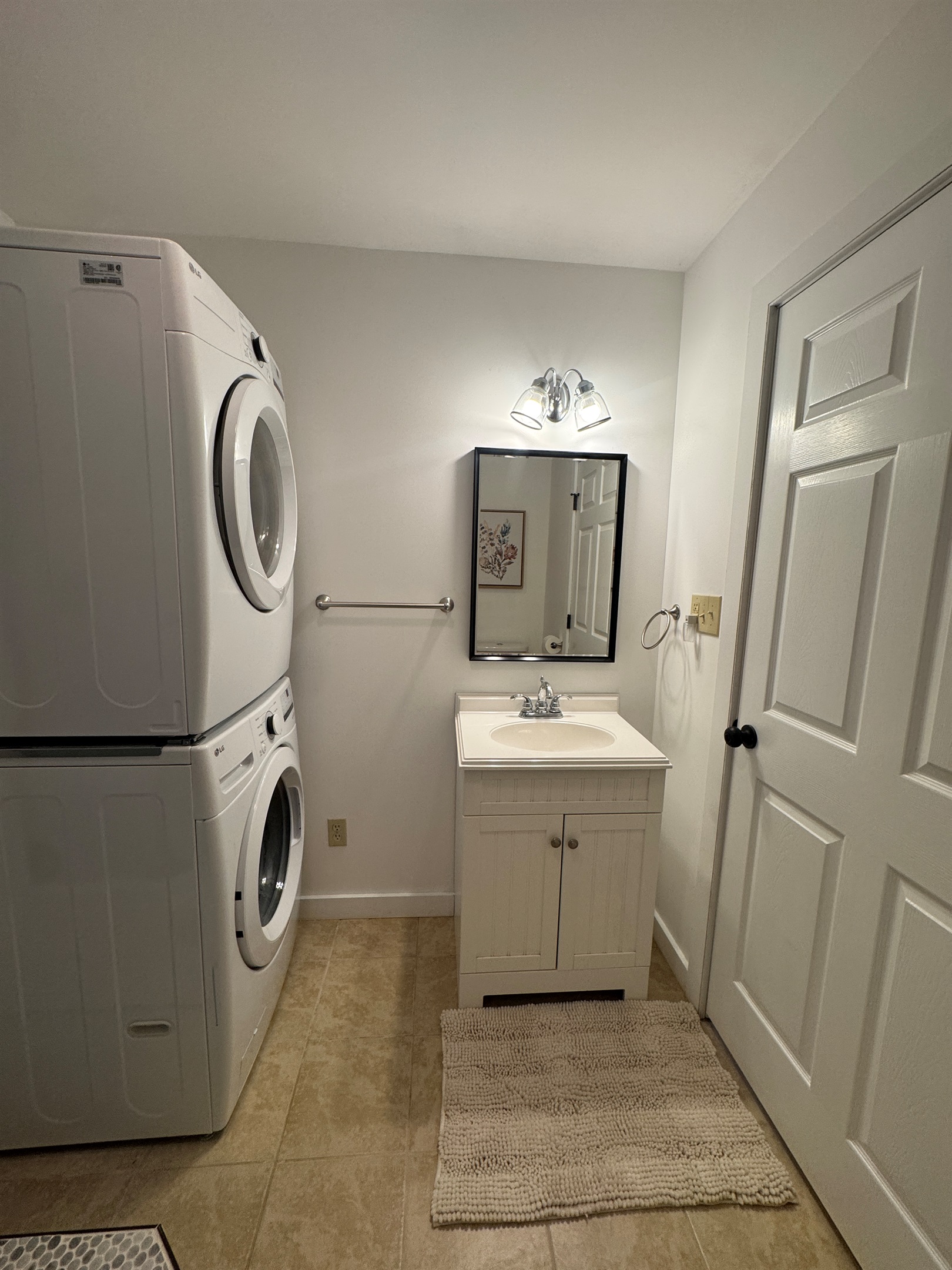Lower level bath with shower and laundry