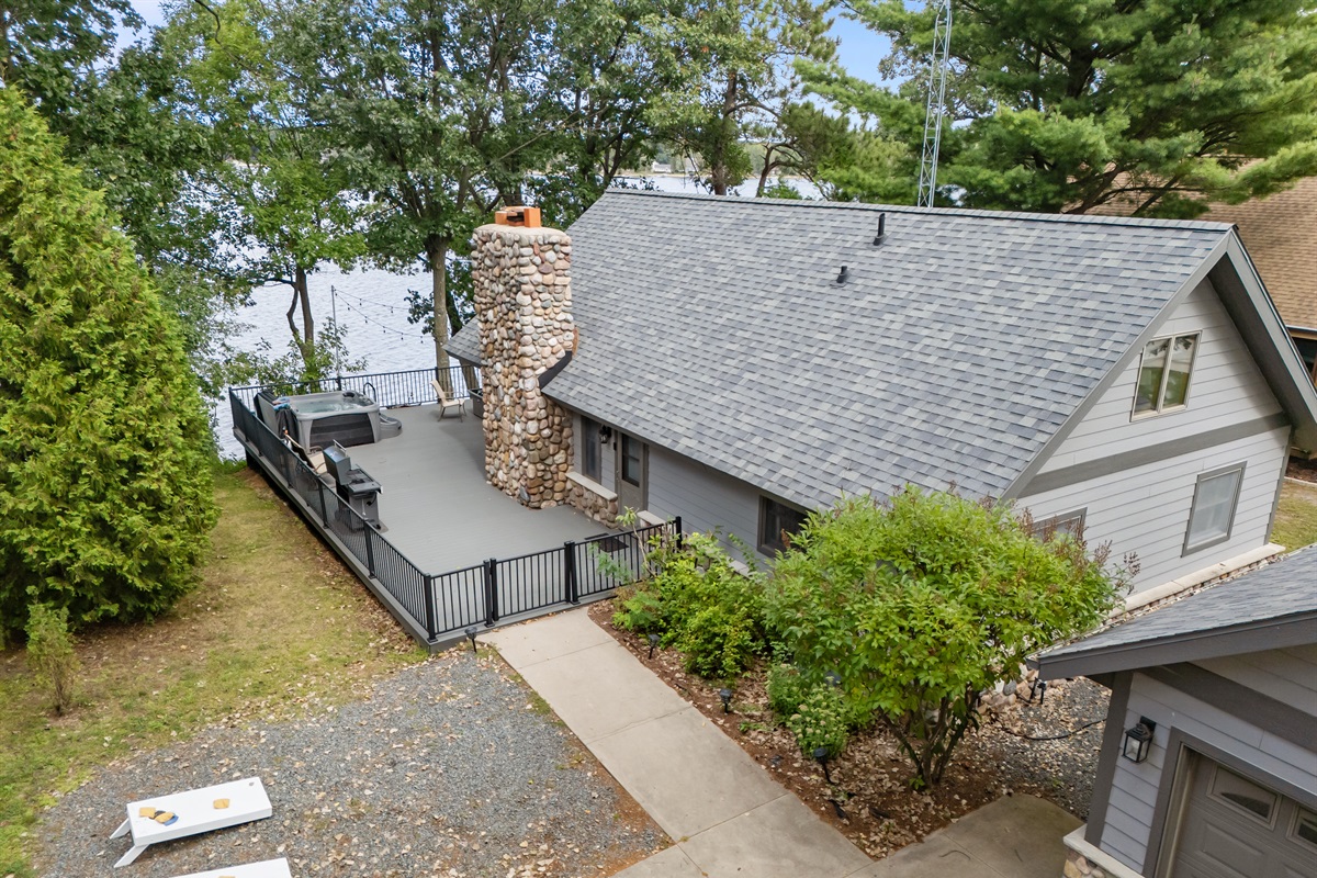 Additional parking is available on the rock area—perfect for trailers or extra vehicles