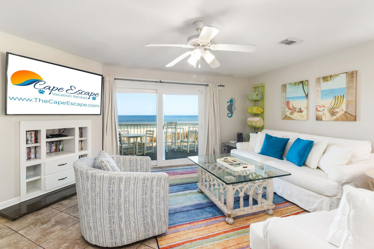 Pull out the sleeper sofa in the living area when the group runs larger &mdash; extra sleeping capacity without giving up comfort.
