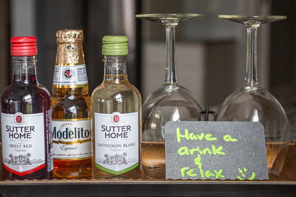 Have an adult beverage on us.