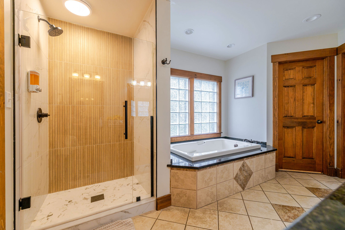 Relax in the oversized soaking tub or step in the large shower after a day skiing, hiking, or exploring the Adirondacks.